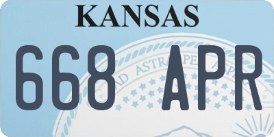KS license plate 668APR