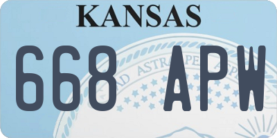 KS license plate 668APW