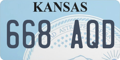 KS license plate 668AQD