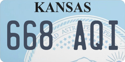 KS license plate 668AQI