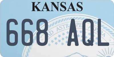 KS license plate 668AQL