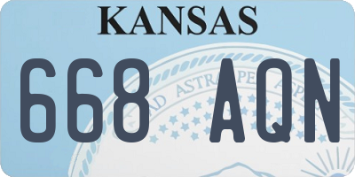 KS license plate 668AQN