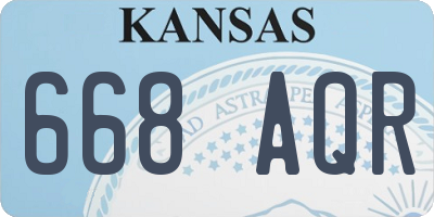 KS license plate 668AQR