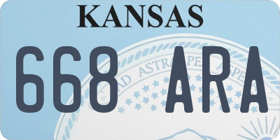 KS license plate 668ARA