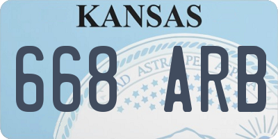 KS license plate 668ARB