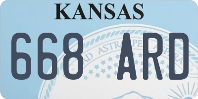 KS license plate 668ARD
