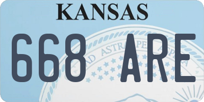 KS license plate 668ARE