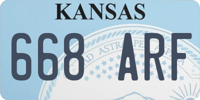 KS license plate 668ARF