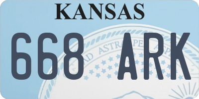 KS license plate 668ARK