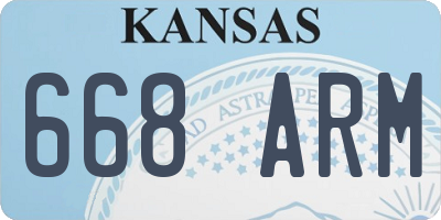 KS license plate 668ARM