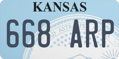 KS license plate 668ARP