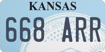 KS license plate 668ARR