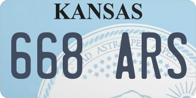 KS license plate 668ARS