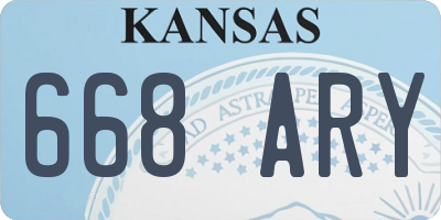 KS license plate 668ARY