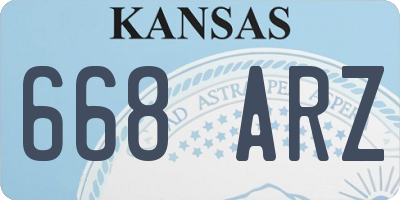 KS license plate 668ARZ