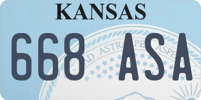 KS license plate 668ASA