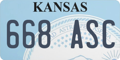 KS license plate 668ASC