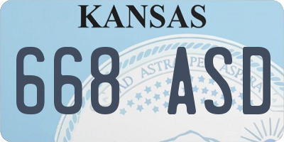 KS license plate 668ASD