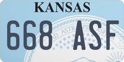 KS license plate 668ASF