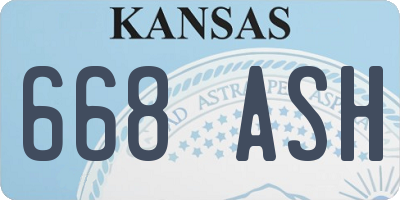 KS license plate 668ASH