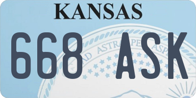 KS license plate 668ASK