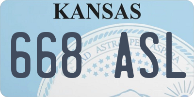 KS license plate 668ASL