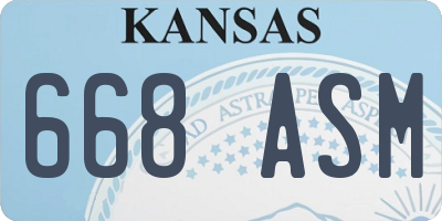 KS license plate 668ASM