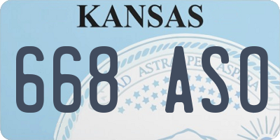 KS license plate 668ASO