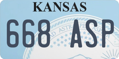 KS license plate 668ASP