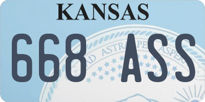 KS license plate 668ASS
