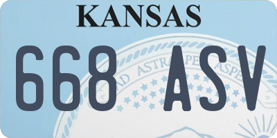 KS license plate 668ASV