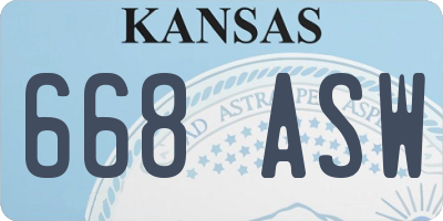 KS license plate 668ASW