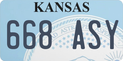 KS license plate 668ASY