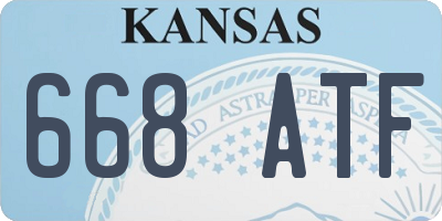 KS license plate 668ATF