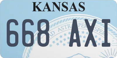 KS license plate 668AXI