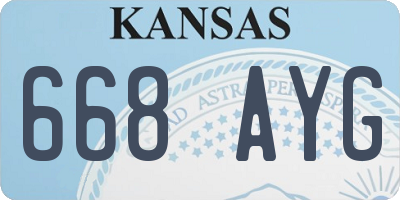 KS license plate 668AYG