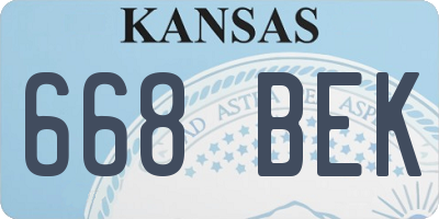 KS license plate 668BEK