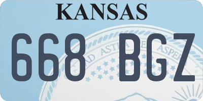 KS license plate 668BGZ