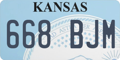 KS license plate 668BJM
