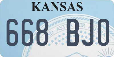 KS license plate 668BJO