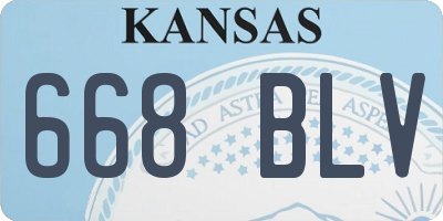 KS license plate 668BLV