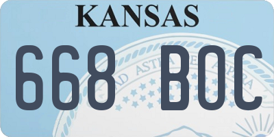 KS license plate 668BOC