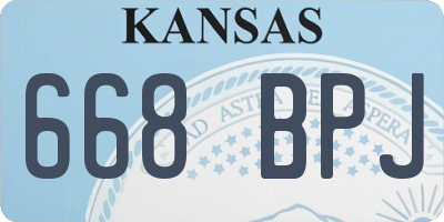 KS license plate 668BPJ