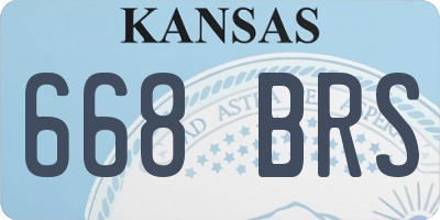 KS license plate 668BRS