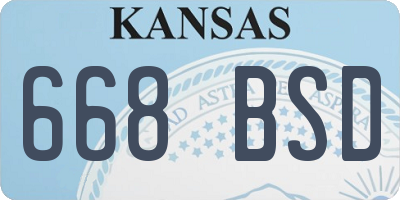 KS license plate 668BSD
