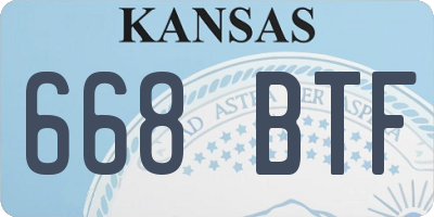 KS license plate 668BTF