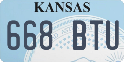 KS license plate 668BTU