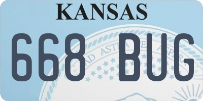 KS license plate 668BUG