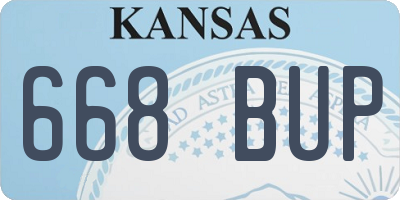 KS license plate 668BUP