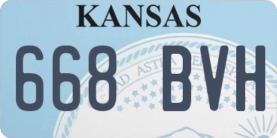 KS license plate 668BVH